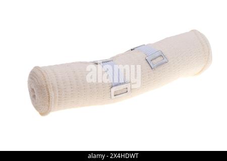 Elastische Bandage isoliert auf weißem Hintergrund Stockfoto