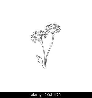 Eine durchgehende Linienzeichnung Beauty Fresh tagetes erecta für Wanddekor Wohnkunst Poster. Dekoratives Ringelblumenkonzept für Einladungskarte. Stock Vektor