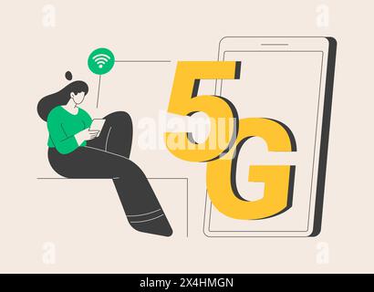 Mobiltelefone 5G Netz abstraktes Konzept Vektor Illustration. Stock Vektor