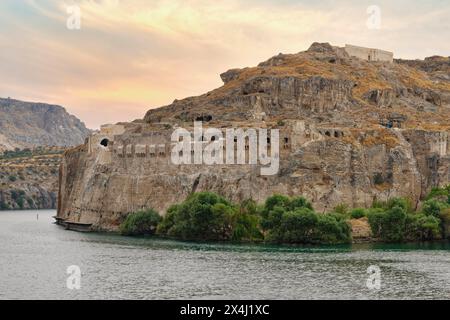 römische Festung Rumkale am Euphrat, Halfeti, Türkei Stockfoto