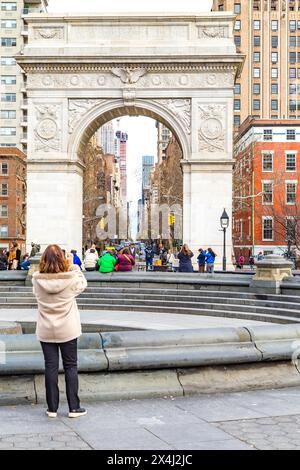 Washinton Square Arch, Greenwich Village, Manhattan, New York City Stockfoto