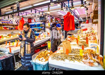 Privater Fischmarkt, Chinatown, Manhattan, New York City Stockfoto