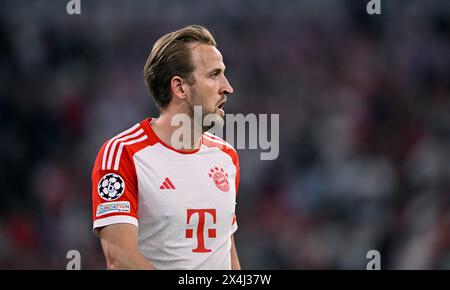 Harry Kane FC Bayern München FCB (09) Champions League, CL, Allianz Arena, München, Bayern, Deutschland Stockfoto