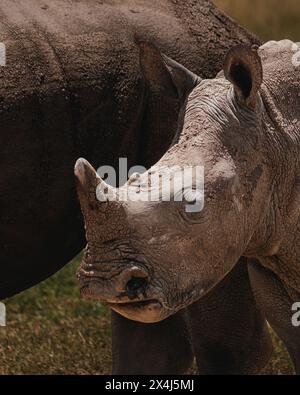 Südliches weißes Nashorn in natürlichem Lebensraum, Ol Pejeta Conservancy Stockfoto