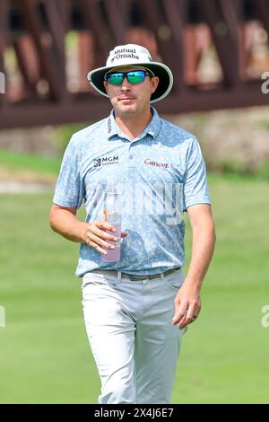 McKinney, TX, USA. Mai 2024. Joel Dahmen auf dem 14. Loch während der zweiten Runde des CJ CUP Byron Nelson Golfturniers auf der TPC Craig Ranch in McKinney, Texas. Gray Siegel/CSM/Alamy Live News Stockfoto