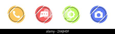 Symbol „Einstellungen“. Logo von farbigen Web-Symbolen für das Internet, Computer. Vektorabbildung. Stock Vektor