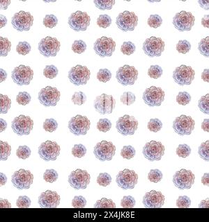 Nahtloses Blumenmuster mit Pfingstrosen-Blumen in Aquarellfarben. Sanftes Design für Stoff, Geschenkpapier oder Tapeten. Handgezeichnete rosa Gartenrosen botanisch Stockfoto
