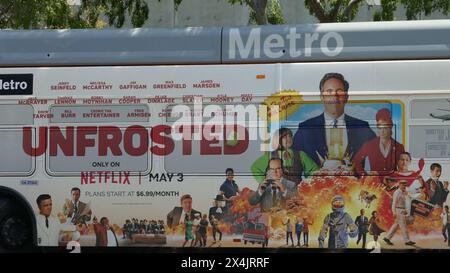 Los Angeles, Kalifornien, USA 20. April 2024 Unfrosted Bus am 20. April 2024 in Los Angeles, Kalifornien, USA. Foto: Barry King/Alamy Stock Photo Stockfoto