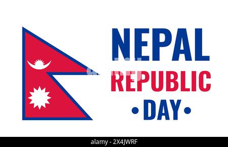 Banner zum Tag der Republik Nepal. Nationalfeiertag am 29. Mai. Vektorvorlage für Typografie Posterflyer, Grußkarte, Postkarte usw. Stock Vektor