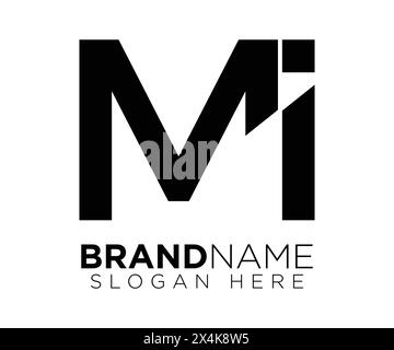 M i Logo Design Vektorvorlage Stock Vektor