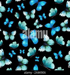 Schmetterling, nahtloses Muster, Dekoration, Schmetterlinge, Illustration digitale Papiertapete, Geschenkpapier, Hintergrund Stockfoto