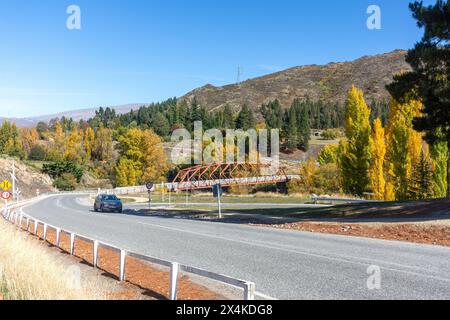 Clyde Bridge über den Clutha River, Matau Street, Clyde, Central Otago, Otago, Südinsel, Neuseeland Stockfoto