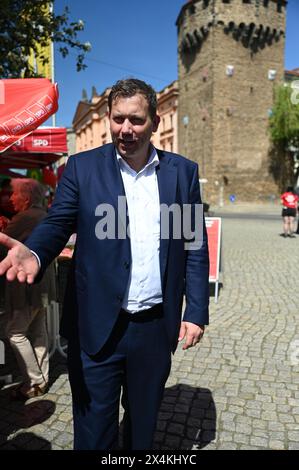 SPD-Vizevorsitzender Lars Klingbeil bei der 1.-Mai-Kundgebung auf dem Görlitzer Demianiplatz. Görlitz, 01.05.2024 Stockfoto