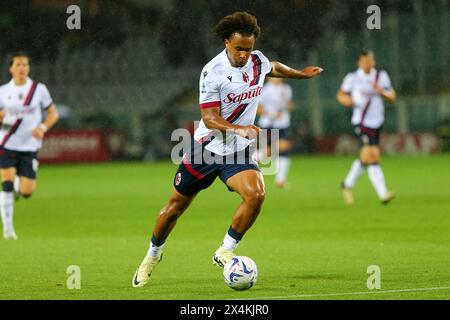 Joshua Zirkzee vom FC Bologna während des Spiels der Serie A zwischen dem FC Turin und dem FC Bologna am 3. Mai 2024 im Olympischen Stadion Grande Torino in Turin, Italien Stockfoto