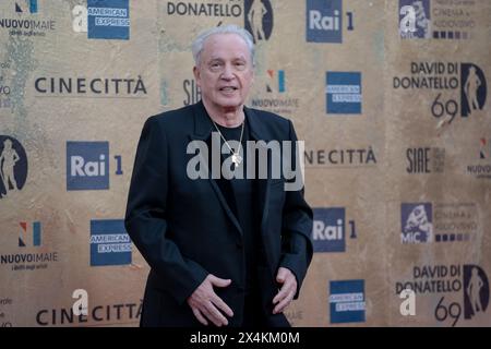 Rom, Italien. Mai 2024. Giorgio Moroder nimmt am 3. Mai 2024 an dem Fotogespräch des 69. David Di Donatello in den Cinecitta Studios in Rom Teil. (Foto: Luca Carlino/NurPhoto)0 Credit: NurPhoto SRL/Alamy Live News Stockfoto