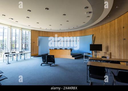 Düsseldorf, Deutschland - 4. Juni 2023: Pressekonferenzsaal des Landtags Nordrhein-Westfalen in Düsseldorf, Germa Stockfoto