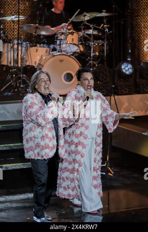 Angela Brambati und Angelo Sotgiu von Ricchi e Poveri Stockfoto