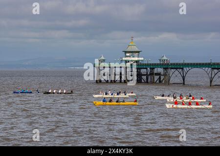 Clevedon Coastal Ruderclub Regatta an einem sonnigen Tag Stockfoto