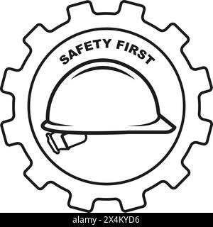 Safety First Logo, Vektorillustration Symboldesign Stock Vektor