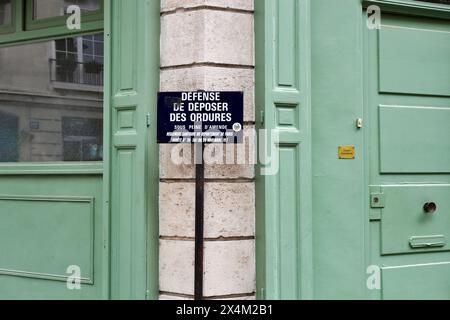 Kein altes Schild - Paris - Frankreich Stockfoto