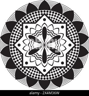 Spiralgrafik mit gewelltem Stern-Label-Vektor-Illustration-Design Stock Vektor