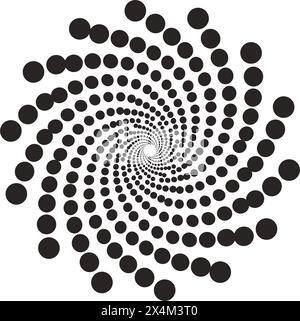 Spiralgrafik mit gewelltem Stern-Label-Vektor-Illustration-Design Stock Vektor