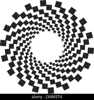 Spiralgrafik mit gewelltem Stern-Label-Vektor-Illustration-Design Stock Vektor