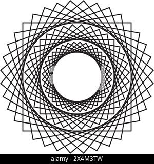 Spiralgrafik mit gewelltem Stern-Label-Vektor-Illustration-Design Stock Vektor