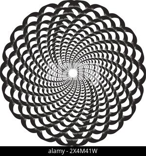 Spiralgrafik mit gewelltem Stern-Label-Vektor-Illustration-Design Stock Vektor