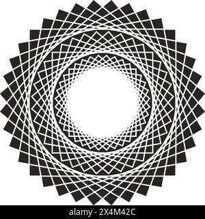 Spiralgrafik mit gewelltem Stern-Label-Vektor-Illustration-Design Stock Vektor