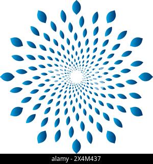 Spiralgrafik mit gewelltem Stern-Label-Vektor-Illustration-Design Stock Vektor