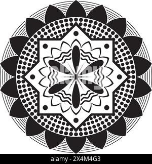 Spiralgrafik mit gewelltem Stern-Label-Vektor-Illustration-Design Stock Vektor