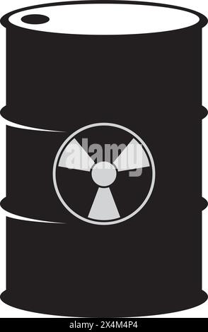 Nukleare Abfalltrommel Symbol, radioaktiver Abfall, Vektor-Illustration Symbol Design Stock Vektor