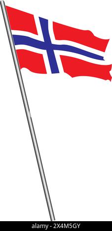 Norwegen Flagge Symbol Vektor Illustration Symbol Design Stock Vektor