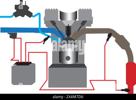 Symbol für elektronische Kraftstoffeinspritzung Vektor-Illustration Symboldesign Stock Vektor