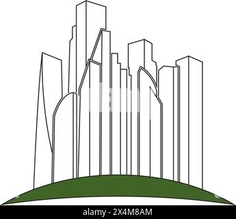 City Skyline animierte Anhänger Hintergrund Vektor Illustration Design Stock Vektor