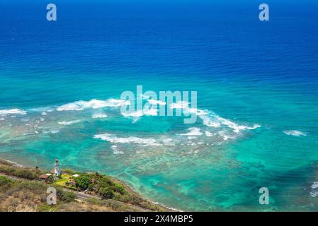 Diamond Head Lighthouse auf Oahu Island in Hawaii, USA Stockfoto