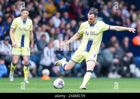 West Bromwich, Großbritannien. Mai 2024. Will Keane aus Preston North End im Einsatz während des EFL Sky Bet Championship-Spiels zwischen West Bromwich Albion und Preston North End am 4. Mai 2024 in den Hawthorns in West Bromwich, England. Foto von Stuart Leggett. Nur redaktionelle Verwendung, Lizenz für kommerzielle Nutzung erforderlich. Keine Verwendung bei Wetten, Spielen oder Publikationen eines einzelnen Clubs/einer Liga/eines Spielers. Quelle: UK Sports Pics Ltd/Alamy Live News Stockfoto