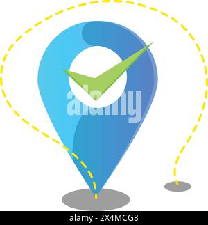 Marker mit weißer Punktvektorillustration, Locator Stock Vektor