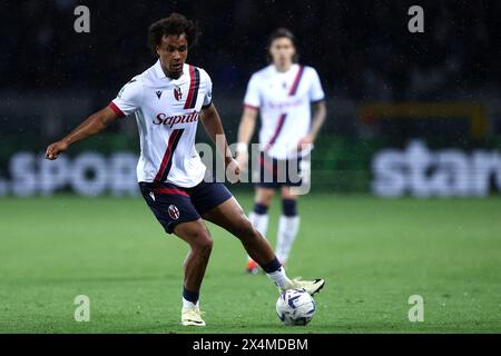 Turin, Italien. Mai 2024. Joshua Zirkzee vom FC Bologna im Spiel während des Fußballspiels der Serie A zwischen Torino FC und Bologna FC im Stadio Olimpico am 3. Mai 2024 in Turin, Italien. Quelle: Marco Canoniero/Alamy Live News Stockfoto