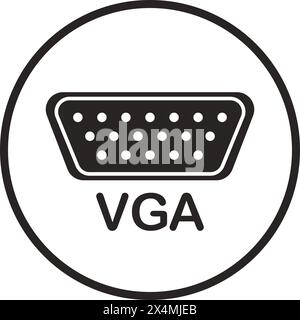 VGA-Kabelsymbol. Vektorillustration Symboldesign Stock Vektor