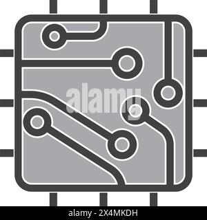 Grafikdesign für Chip-Prozessor-Vektorsymbole Stock Vektor