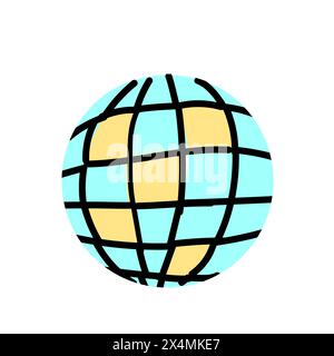 90er Jahre Retro-Element oder 80er Jahre oder y2k-Element Disco-Ball im Retro-Stil. Kann für Aufkleber, Banner, Grußkarte verwendet werden. Stock Vektor