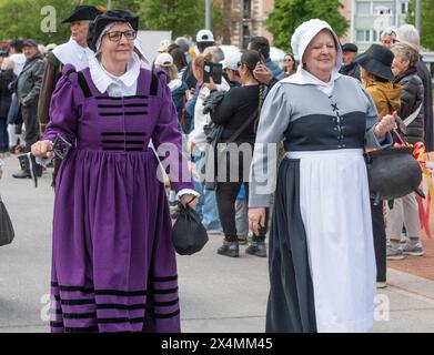 Genf, Genf, Schweiz. Mai 2024. Genf Schweiz, 05.04.2024: Vorstellung der . GESELLSCHAFT von 1602 zum 275. Jahrestag der Vieux-Grenadiers der Genfer Gesellschaft. Der 275. Jahrestag der Vieux-Grenadiers der Genfer Gesellschaft ist eine Parade, die mehrere Kompanien von Schweizer und auch kroatischen Reitern aus Alka zusammenbringt, die in der Stadt Genf zwischen dem Place de Plainpalais und dem RhÃ in Genf stattfand. (Kreditbild: © Eric Dubost/ZUMA Press Wire) NUR REDAKTIONELLE VERWENDUNG! Nicht für kommerzielle ZWECKE! Stockfoto