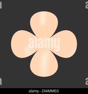 y2k Retro-Element, 90er oder 2000er Jahre Figur in pfirsichfarbener und rosa Farbverlaufsfarbe. Abbildung auf schwarzem Stil. Stock Vektor