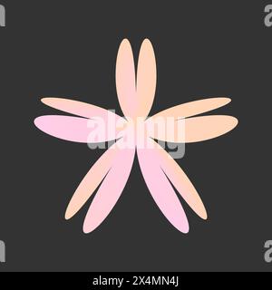 y2k Retro-Element, 90er oder 2000er Jahre Figur in pfirsichfarbener und rosa Farbverlaufsfarbe. Abbildung auf schwarzem Stil. Stock Vektor