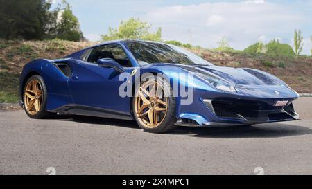 Montmelo, Spanien, 29. September 2019: Ferrari 488 Spider auf den Straßen der Stadt Stockfoto