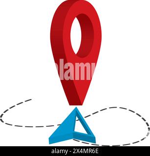 Navigation, GPS Route Symbol Vektor Illustration Symbol Template Design Stock Vektor