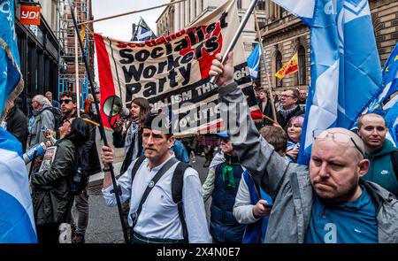 Glasgow, Schottland 4. Mai 2024 :: All Under One Banner March for Independence through the Streets of Glasgow Stockfoto