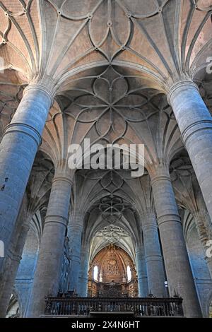 Berlanga de Duero, Colegiata de Santa Maria del Mercado (Lastgotik und Renaissance, 16. Jahrhundert). Provinz Soria, Castilla y Leon, Spanien. Stockfoto